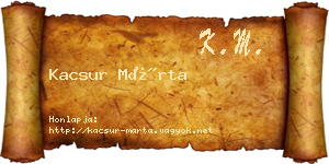 Kacsur Márta névjegykártya