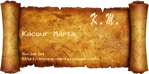 Kacsur Márta névjegykártya